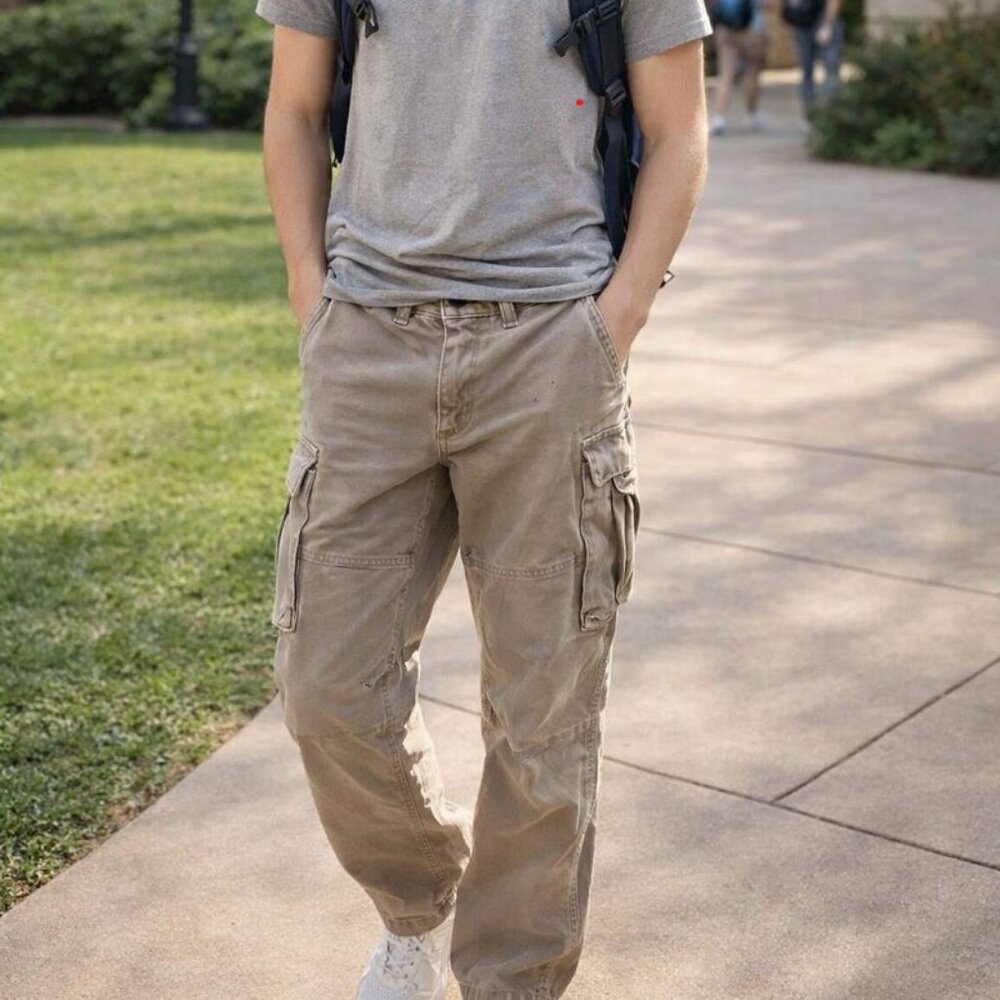 Abercrombie & Fitch Men's Khaki Cargo Pants